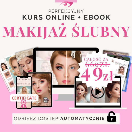 Makijaż Ślubny | Pakiet Kursu Video + 2 ebooki + Certyfikat + Quiz